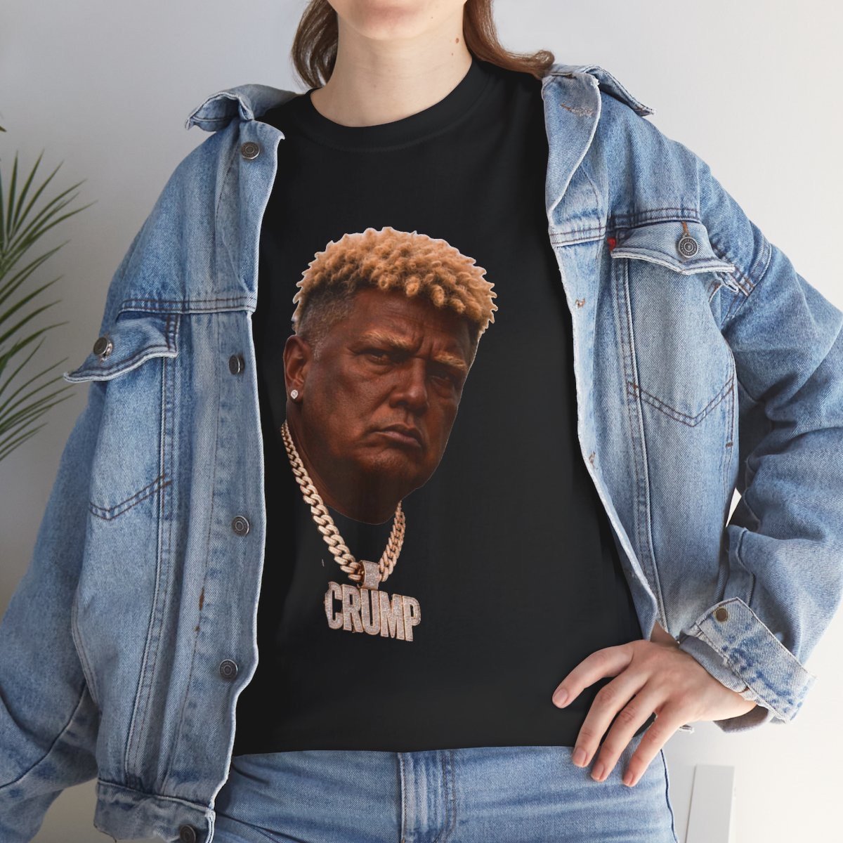 The tee worn under a denim jacket
